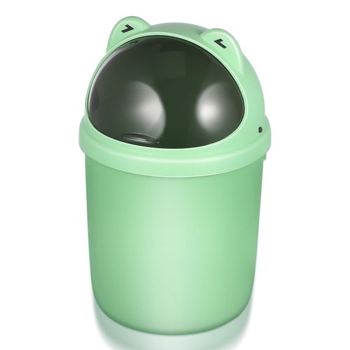 Alipis Cartoon Frog Trash Can Plastic Wastebasket Garbage Bin with Lid Garbage Can Rubbish Pail Toilet Paper Bucket for Bathroom Kitchen Office Dorm, 39.00X24.50X24.50CM, Light Green, 4946ZU213H