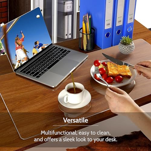 Awnour Clear Desk Mat 36x17 Inches - Transparent Office & Home Protector