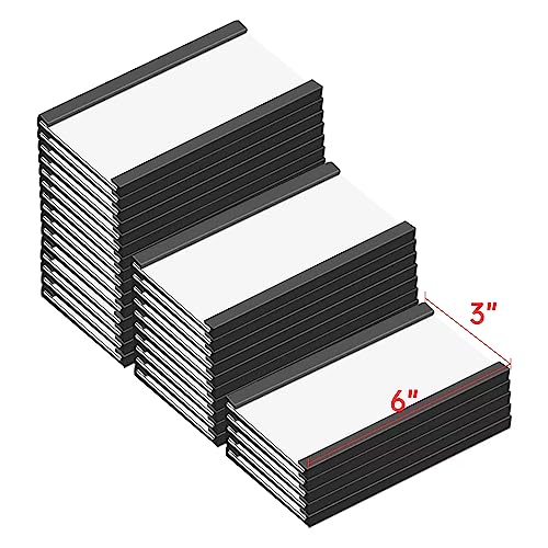 Magentic Label Holders 3x6 Inch, Magnetic Labels for Shelving£¬Magnetic Data Card Holders File Cabinet Labels,Pack of 30