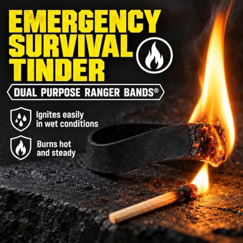 Ranger Bands Mixed 35 Count EPDM Rubber Bands for Survival, Heavy-Duty Black