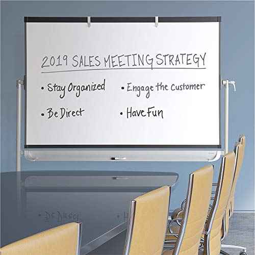 Quartet Easel, Magnetic, 6' x 4', Reversible, Whiteboard/Flipchart, Prestige 2 Mobile Presentation, Graphite Frame (ECM64P2)