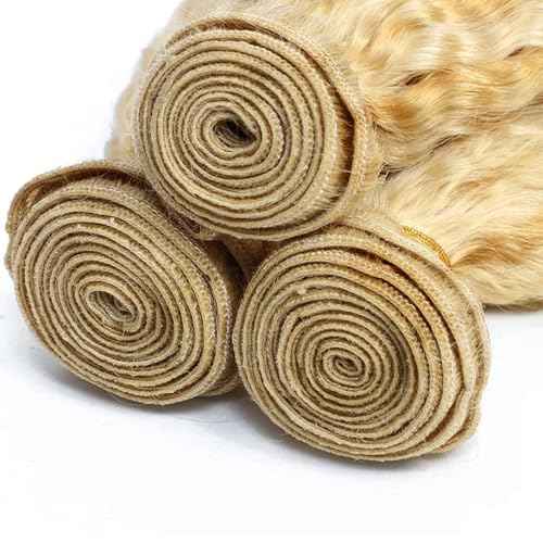 20 22 24 Inch P27/613 Highlight Blonde Bundles Human Hair Yaki Straight Bundles Honey Blonde Kinky Straight Bundle Unprocessed Brazilian Virgin Weave Hair 3 Bundle 50 Gram Per Bundle
