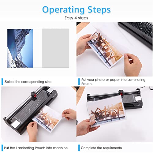 300 Pack 3 Mil Thermal Laminating Pouches, Plastic Laminating Sheets, 9 x 11.5 Inch, 5 x 7 Inch, 4 x 6 Inch, 3.7 x 5.3 Inch, 2.2 x 3.7 Inch for Letter, Photo, Note, ID Badge and Business Card Sizes