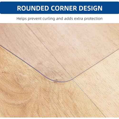 Clear Chair Mat, Tydle 36" x 48" Office Chair Mat for Hard Floors, Plastic Floor Mat for Gaming Chairs, Non-Slip Vinyl Floor Protector Rolling Computer Desk Mat for Home Office (Clear)