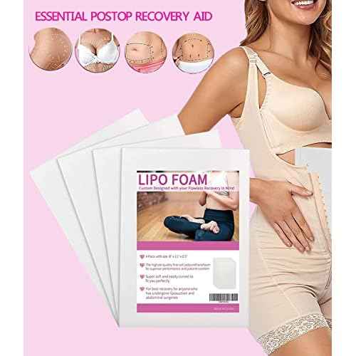 Lipo Foam Board 4Pack Liposuction Surgery waist-supports Foam Sheet for Recovery BBL Supplies 8"X11" Lipo Foam Pads for Post Surgery Help Out When Using Ab Board Compression Garments