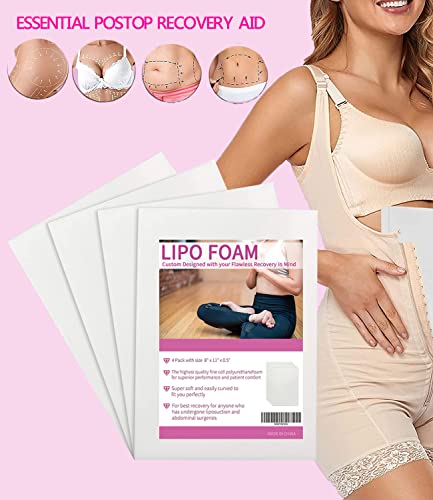KAIHENG 4-Pack Lipo Foam Boards for Post-Surgery Recovery, 8x11 Inch