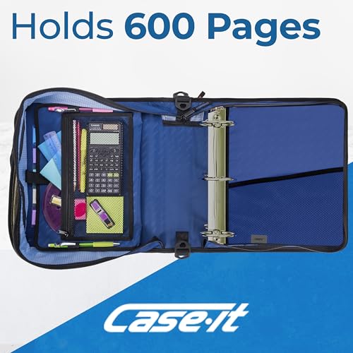Case-it C Desert Night 3-Inch Zipper Binder with 600 Sheets & Organizational Pockets - 1 Pack