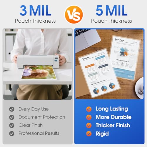 KTRIO 200 Pack 8.5 x 11 Inch 5 Mil Laminating Sheets for Documents & Menus