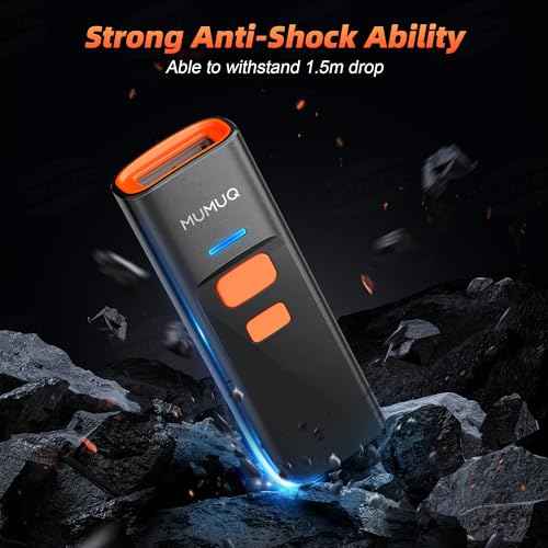 Wireless Barcode Scanner Mini Bluetooth 1D 2D QR Bar Code Scanner 3-in-1 Bluetooth & 2.4G & USB Wire Barcode Reader Compatible with Windows Android iOS Tablet PC (with Charging Dock)