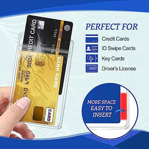 200 Pcs Clear Plastic Vertical Name Badge ID Card Holders