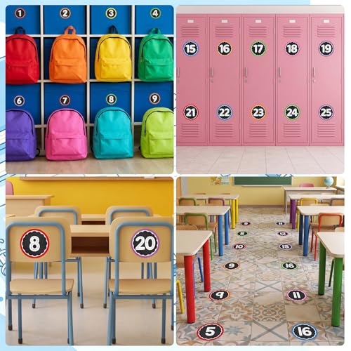 WSICSE 36 Black Classroom Floor Line Up Spots with Arrows, 4x4 Inches