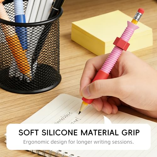 ELETIUO 3-in-1 Fidget Pencil Topper Set for ADHD Anxiety Relief - Orange, Red, Blue