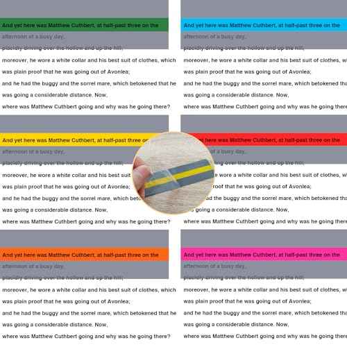 20 Pcs Guided Reading Strips Set Dyslexia Tools for Kids with 4 Sizes Reading Tracker Children's Reading Guide Strips Teacher Educational Classroom Supplies (Colour Sets)