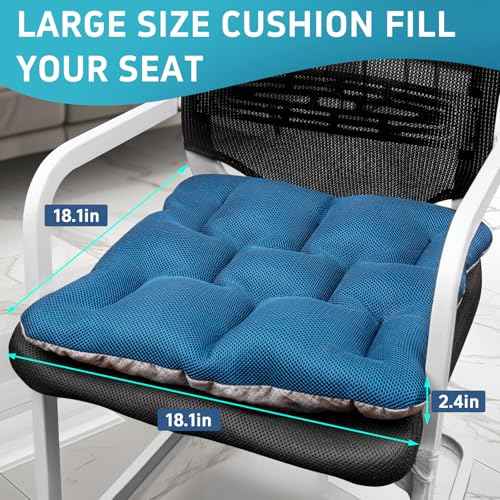 Larger Size Seat Cushion for Office Chairs & Car Seat£¬Tailbone Pain Relief Long Sitting Office Workers,and Car Drivers£¬Breathable Seat Pad Washable Without Removing Cover£¬Navy Blue