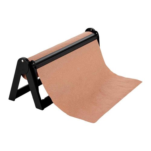 Restaurantware-20.2 x 6.7 x 8 Inch Wrapping Roll Cutter, 1 Wall Mountable Butcher Paper Holder - Serrated Blade, Rubber Feet, Black Steel Paper Cutter Stand, Versatile, For 18 Inch Butcher Paper
