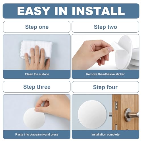 Door Stoppers for Wall 6 Pack 3.15" White - Silent Silicone Door Knob Wall Protectors