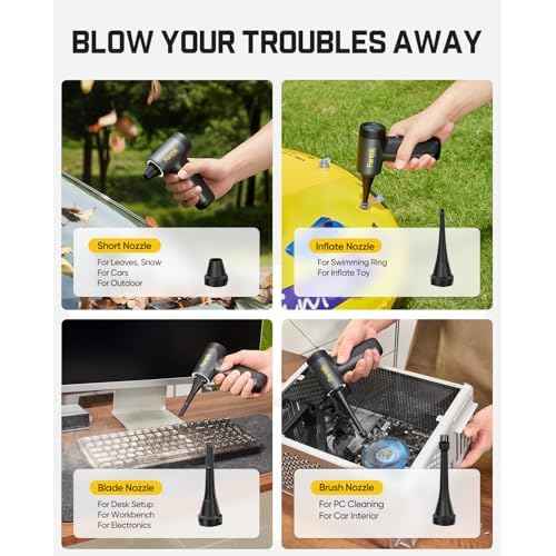 Fanttik B10 Pro Electric Air Duster, 110000RPM Brushless Motor, Compressed Air Duster, Mini Blower with One-tap Booster, 3 Gears Adjustable, Electric Duster for PC, Keyboard, Electronics and Workbench