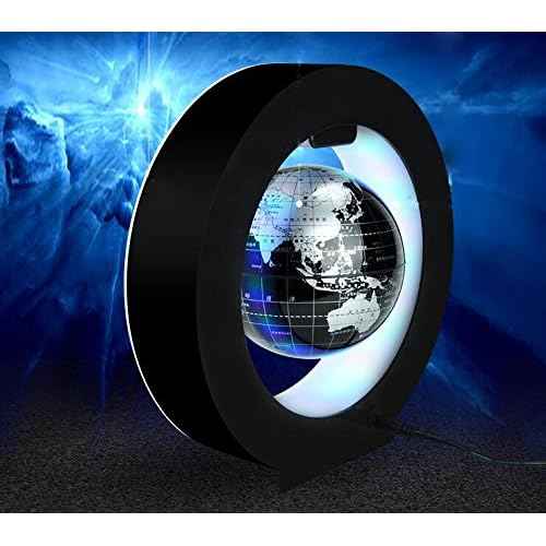 Levitation Floating Globe 4inch Rotating Magnetic Mysteriously Suspended In Air World Map Home Decoration Crafts Fashion Holiday Gifts (White)