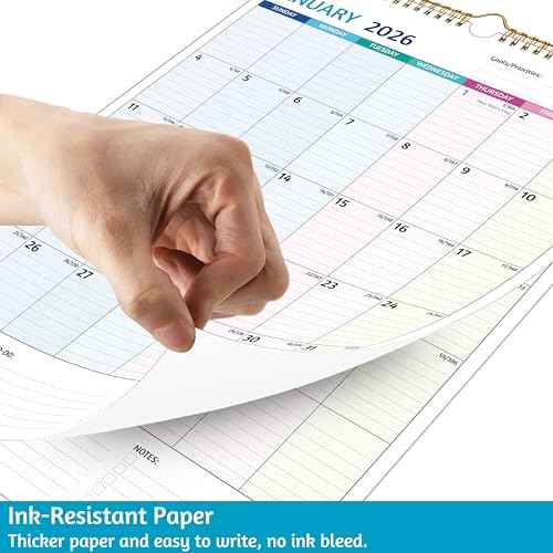 Wall Calendar 2026-2027 ? Calendar 2026-2027 Wall, 18 Monthly Calendar, Jan 2026 - Jun 2027, 12 x 17 In, 2026 Calendar with Large Blocks, Thick Paper, Holidays, To-do £¦ Notes, Great for Organizing