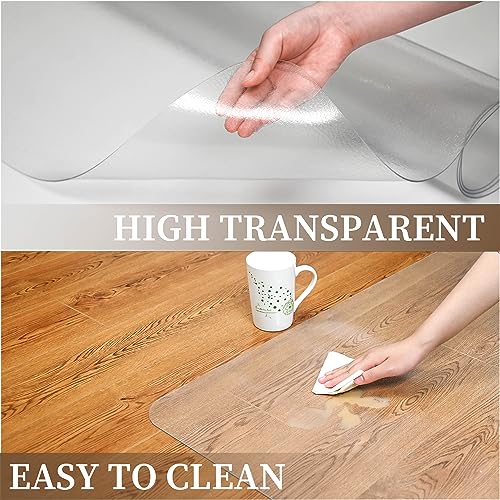 Office Chair Mat for Hard Floors, 46¡± x 72¡± Large Floor Protector Mats, Easy Rolling Desk Chair Mat for Hardwood, Clear, Easy to Clean (Rectangle)