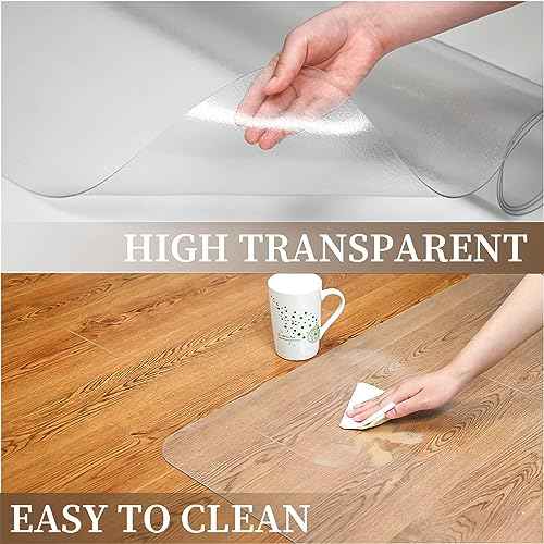 Office Chair Mat for Hard Floors, 44¡± x 58¡± Large Floor Protector Mat, Easy Rolling Desk Chair Mats for Hardwood, Clear, Easy to Clean (Rectangle)
