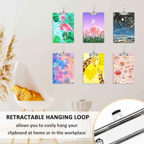 6 Pack Sublimation Clipboard Blanks, 12.4" x 8.8" MDF Clipboard Standard A4 Letter Size with Low Profile Clip Sublimation Office Supplies Clipboard for DIY and Custom Design Work (Double-sided design£©