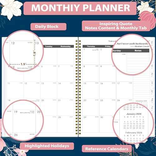 2026-2027 Monthly Planner/Calendar - Jan. 2026 - Dec. 2027, 9" x 11", Calendar Planner 2026-2027, 2 Year Monthly Planner, Tabs, 2-Size Pocket