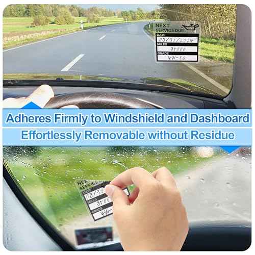 for Oil Change Sticker Static Cling, Clear Stickers 120 Pcs 2¡±x 2¡± Next Service Due Sticker for Windshield, Easy to Peel with No Residue for Car Auto Vehicle Window (Black-Grey)