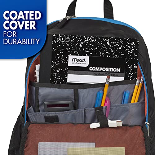 Mead Composition Notebook 3-Pack - College Ruled Black Marble 7.5 x 9.75 inches, 100 Sheets