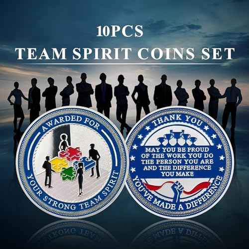 BHealthLife 10 Pcs Team Spirit Award Coins Set Appreciation Gifts for Employees Inspirational Coins Bulk Gifts for Coworkers Team Members Staffs Students