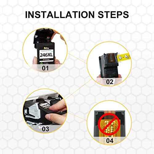 Remanufactured 245XL 246XL Combo Pack Ink Cartridge Replacement for Canon Pg-245Xl Cl-246Xl PG-243 CL-244 to use with Pixma MX492 MX490 MG2522 MG2520 MG2420 MG2920 MG2922 MG3022 MG3029 (2-Pack)