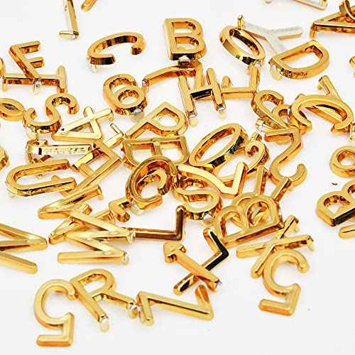 3/4 Inch Letters for Felt Letter Boards, 294 Pieces Including Characters, Numbers & Symbols for Changeable Plastic Message Boards (Gold)