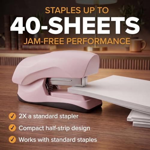 Bostitch Heavy Duty Stapler Pink Pack of 1 - 40 Sheet Capacity No Jam Office Stapler