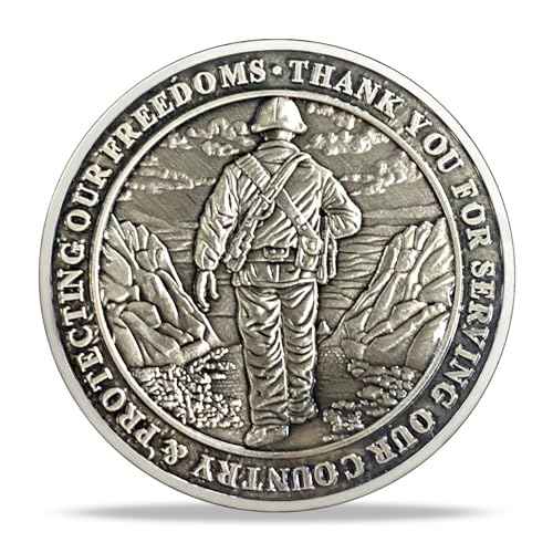 20 PCS Veteran Challenge Coins Bulk - Thank You for Your Service Coin, Military Appreciation Coin, Double-Sided Veterans Coin with Bald Eagle and Soldier Design for Veteran Thank You Gifts