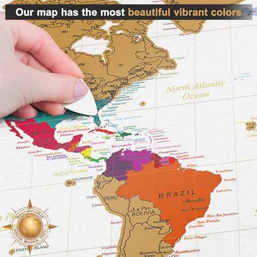 InnovativeMap Premium Scratch Off World Map Poster - Deluxe Scratch Off Map of the World with All Country Flags - Wall Art Travel Gift - Includes Accessories, 17 x 24 Inches - Black and Gold Edition