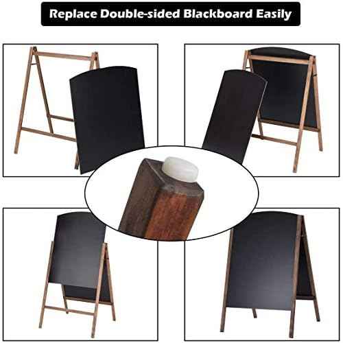 ReunionG A-Frame Wooden Chalkboard, Double-Sided Rustic Standing Blackboard, Removable Archaistic Sidewalk Chalkboard, Indoor and Outdoor Menu Sign Board, Wedding Signage Easel (40" x 26")