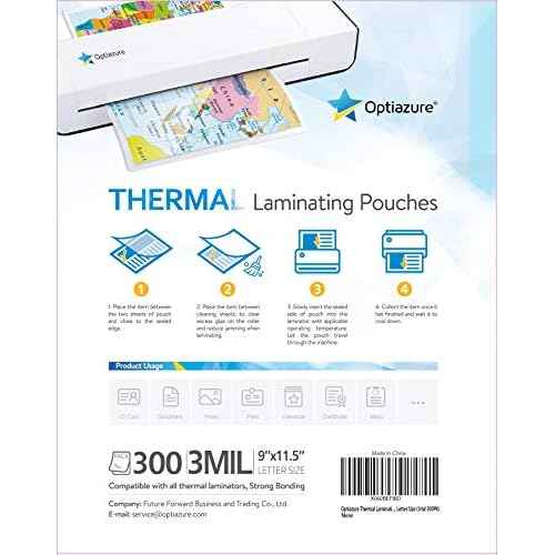 Thermal Laminating Pouches 9"x11.5" Inches, 3mil 300Pack, Clear, Letter Size