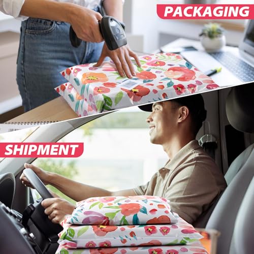 Floral 10x13 Poly Mailers - 100pcs Self-Seal Shipping Bags for Small Business