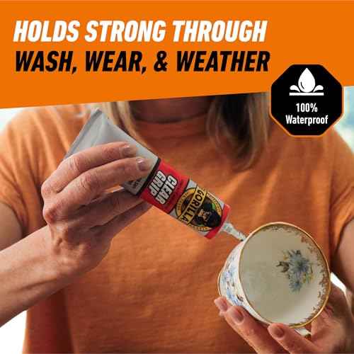Gorilla Clear Grip Waterproof Contact Adhesive, 3 Ounce Tube, Clear, (Pack of 5)