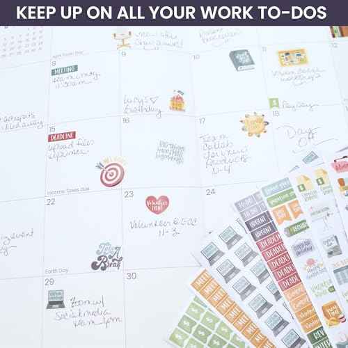 bloom daily planners Workday Essentials Planner Stickers - Productivity Variety Pack for Business Professionals - 8 Sheets / 802 Stickers - Meetings, Deadlines, Payday Icons for Work & Office