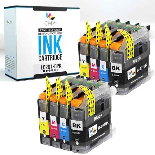 LC201 Replacement Combo Pack Ink Cartridge for Brother DCP-J4120DW, MFC-J460DW, J4625DW, J480DW, J485DW, J5320DW, J5625DW, J680DW, J880DW, J885DW Printer (2 Black, 2 Cyan, 2 Magenta, 2 Yellow)