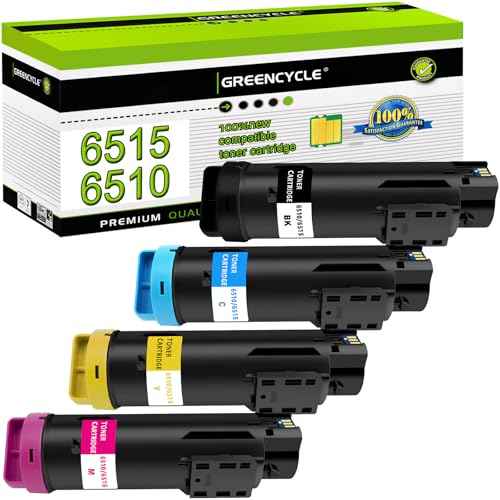 greencycle Workcentre 6515 Phaser 6510 High Capacity Toner Cartridges 4PK Set (106R03480 106R03477 106R03478 106R03479) Compatible for Xerox Workcentre 6515 6515dni 6515dn Phaser 6510dni 6510n Printer
