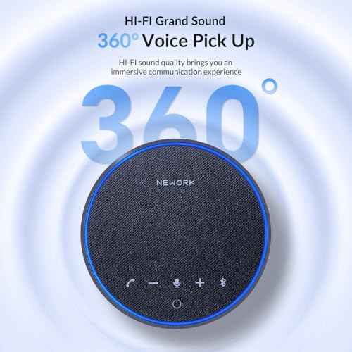Bluetooth Conference Speakerphone with Microphone, 3 Mics with 360¡Æ Voice Pickup, 12H Call Time, Noise Reduction, USB-C Plug & Play, Portable Design, Compatible with Windows, iOS