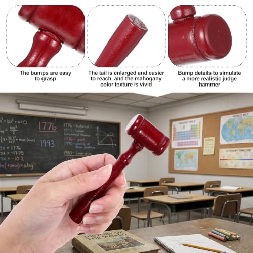 Mini Judge Gavel Set - Wooden Justice Costume Accessories for Courtroom & Office Decor