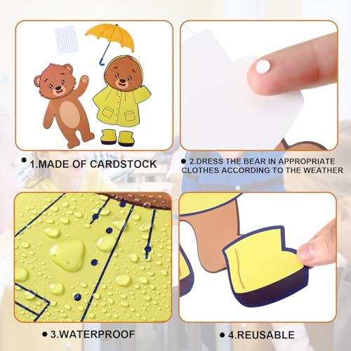 Gilprop 58 Pcs Classroom Weather Dress Bulletin Board Set - Bear Variant