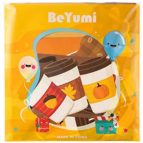 BeYumi Thanksgiving Latte Bulletin Board - 81Pcs We Have A Latte To Be Thankful For Bulletin Board Fall Coffee Cup Cutout with Tissue Paper Pompoms School Classroom Chalkboard Wall Supplies Decoration