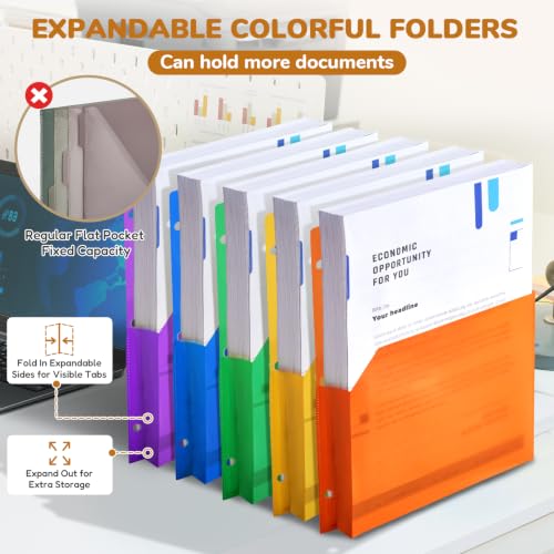 JoyCat Black 3-Ring Binder Clipboard with Storage & 5 Folders - Large