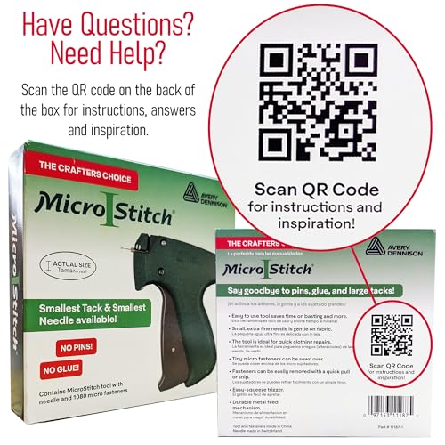 MicroStitch All‑In‑One Tagging Gun Kit – Ultra‑Fine Needle, Black & White Fasteners (Black & White)