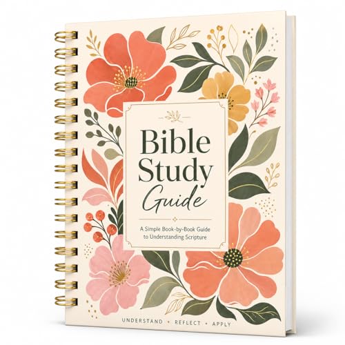 Women’s Bible Study Guide Book with Flower Variation | Book-by-Book Overview & Reflection Journal, Spiral Bound, Pocket Scripture Companion for Faith Growth