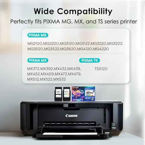 Remanufactured Ink Cartridge Replacement for Canon 240XL 241XL Combo Pack PG240 CL241 for PIXMA MG3620 TS5120 MG3520 MG3220 MG2120 MG4220 MX392 MX452 MX522 Printer (Black Color, 2 Pack)
